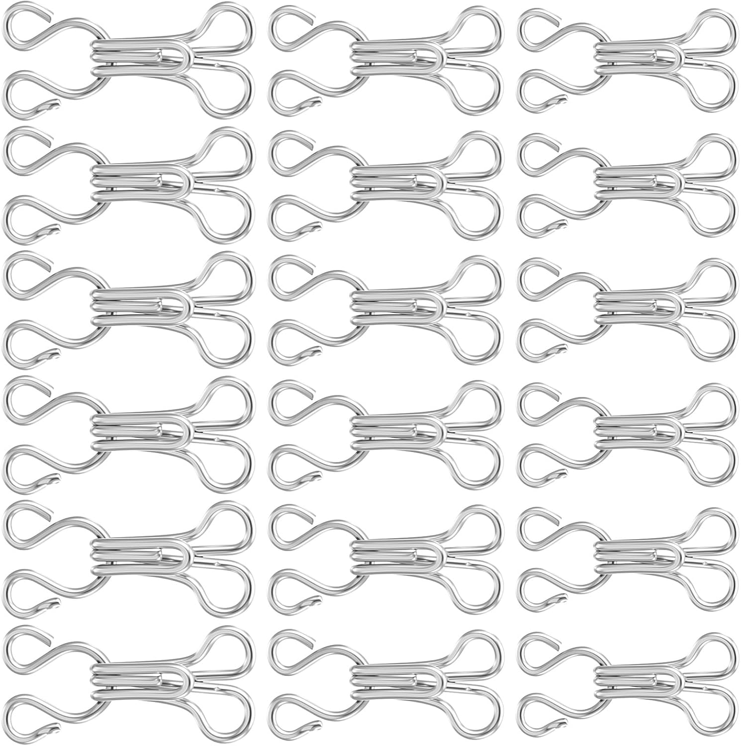 240 Pcs Hook and Eye Fastenings for Clothes, Silver Hooks and Eye Latches for Clothes Sewing,Spring Hooks and Eyes for Trouser Dress Skirt Craft and Bra Hook Replacement (7/8/9mm)