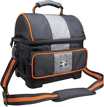 Klein Tools 55601 Lunch Box/Cooler, 12-Qt Insulated Lunch Box, Soft Side, 4 Compartments, Stays Cool up to 12 Hours, Tradesman Pro