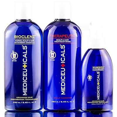 Mediceuticals Normal or Dry Scalp Kit for Men, Includes Shampoo, Conditioner, and Numinox Follicle Revitalizer - Advanced Hair Restoration Technology, 4 Piece Set