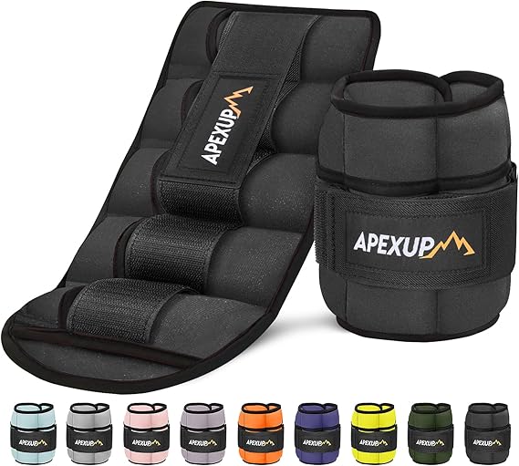 APEXUP Adjustable Ankle Weights for Women and Men, Modularized Leg Weight Straps for Yoga, Walking, Running, Aerobics, Gym, Physical Therapy