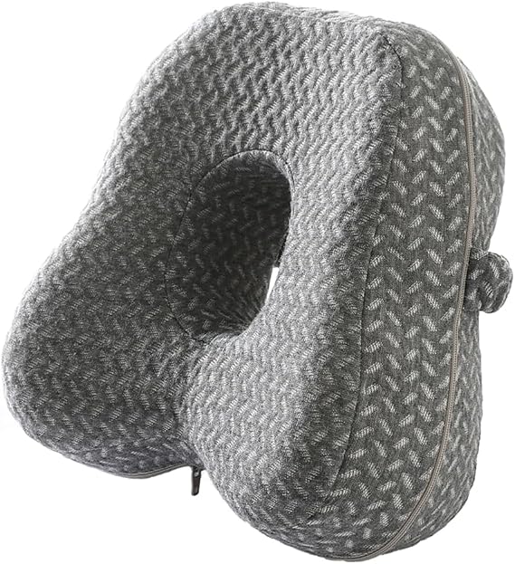 Knee Pillow for Side Sleepers - Butterfly Hollow Design Aligns Spine and Relieves Pressure - Memory Foam Leg Elastic Pillow Strap for Back, Hip, Sciatica Pain Relief - Gray