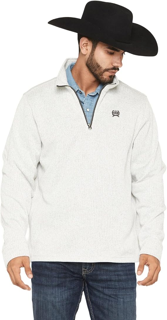 Cinch Men's 1/4 Zip Solid Pullover - MWK1080018 US Grey