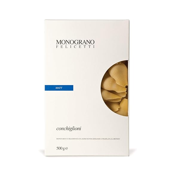 Monograno Felicetti Matt Conchiglioni Pasta Italian Organic Non-GMO 17.6oz (500g)