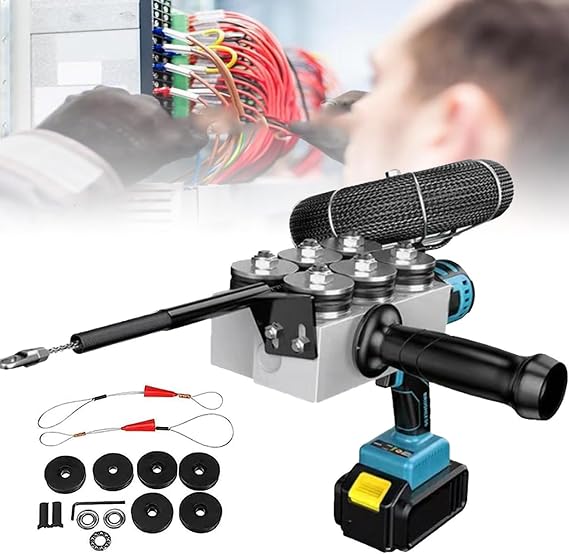 Automatic Wire stringing Machine,Wall Wire Threading Machine,Electrician Wire Puller Through Wall,Automatic Stringing Wire Puller,Slip Proof Handle,Portable Automatic Wire,Section10-1*Battery