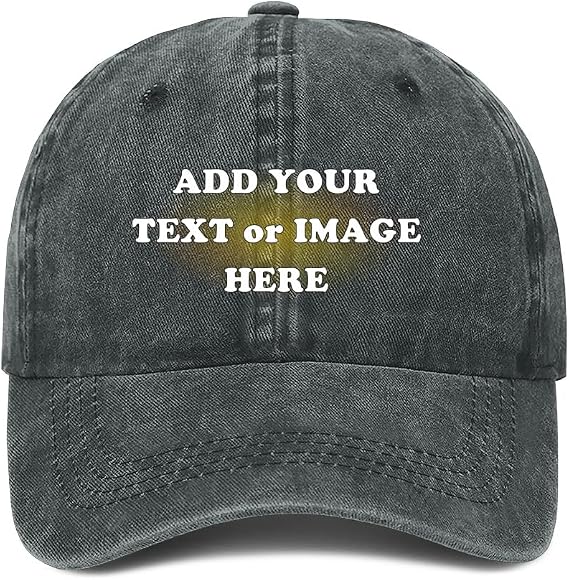 Custom Cap Personalised Baseball Cap for Men, Design Your Own Trucker Hat with Logo/Text, Adjustable Mesh Cap, Black Dad Hat, Caps for Men, Golf Running hat