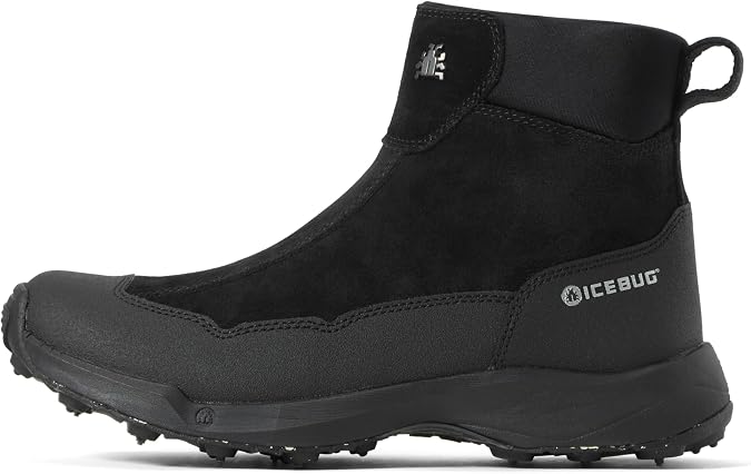 Icebug Metro2 BUGrip Women's Winter Walking Boots with Steel Studs Suede Upper Slip-Resistant Traction Zipper Closure