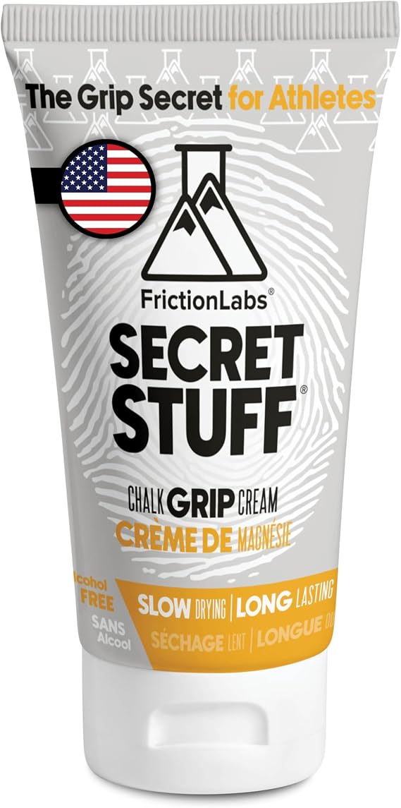 Friction Labs Secret Stuff Liquid Chalk, New Alcohol Free Blend - Sports Chalk Cream - Great Grip for Gymnastics, Rock Climbing, Sports, Lifting, Pull-Ups, Deadlifts, Kettlebells, Pole | Alcohol Free Formula, Great Grip for Gymnastics, Rock Climbing, Weight Lifting, Pull-Ups, Deadlifts, Kettlebells, 75 mL
