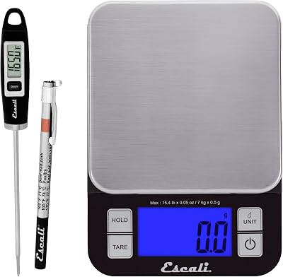 Escali Kitchen Scale and Thermometer Kit, Includes Nutro Digital Food Scale and Gourmet Digital Thermometer