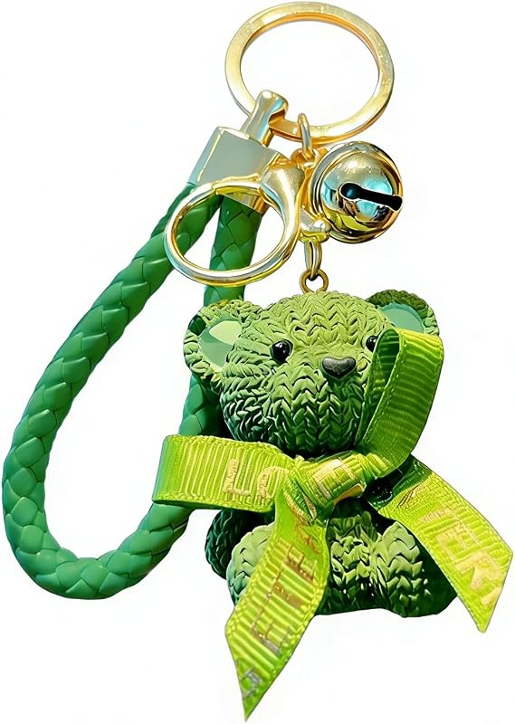 Cute Teddy Bear Keychain with Bow