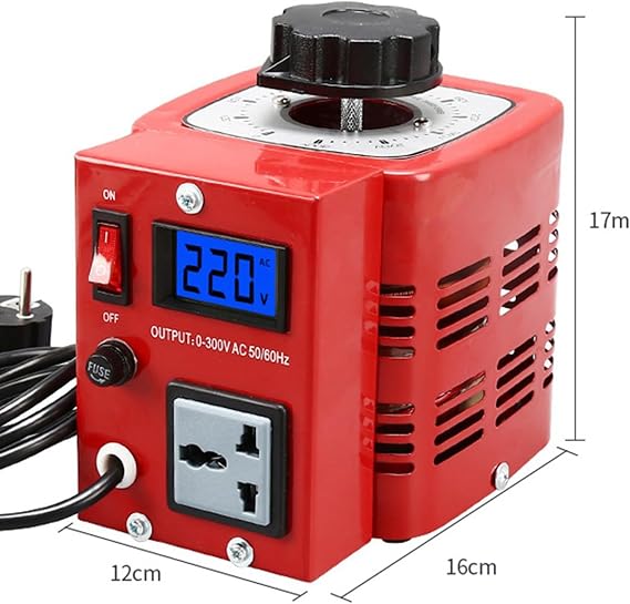 Variac Transformer,AC Voltage Transformer, With Rotating Button, 3000VA Step Up & Step Down Voltage Converter (Tdgc2500va)