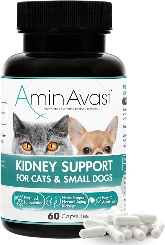 AminAvast 300mg Kidney Support for Cats & Small Dogs, 60 Sprinkle Capsules