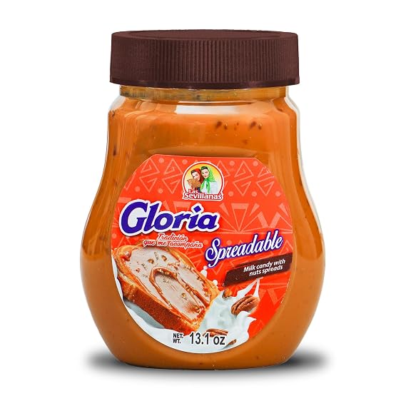 Gloria Spreadable Dulce de Leche Milk Candy with Nuts Arequipe, Caramel Sauce Cajeta Mexicana- , Mexican Candy | Perfect for Pancakes, Waffles, Bread, and Desserts | Spreadable Snack (13.1 Oz 1 Pack)