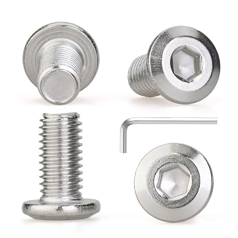 M3 x 3mm 100 Pcs Flat Round Head Hex Socket Cap Screws, 304 Stainless Steel Bolts, Fully Threaded, Bright Finish, Includes Hex Wrench, Furniture, DIY, 3D Printing