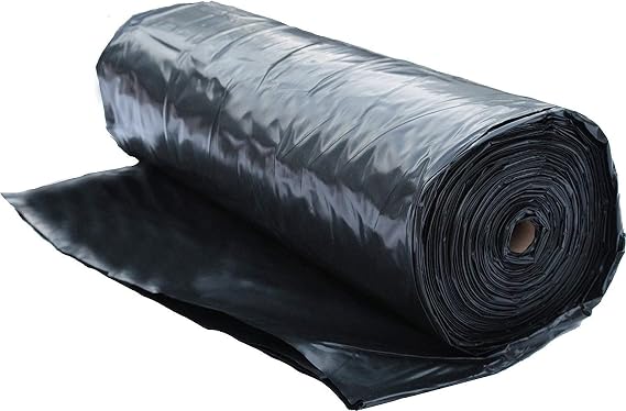 Plastic Sheeting Roll 6 MIL (10'x100') Black Polyethylene Heavy Duty Poly Film for Painting, Drop Cloth, Tarp, Mulch, Weed Barrier, Concrete, Vapor, Construction, Cover