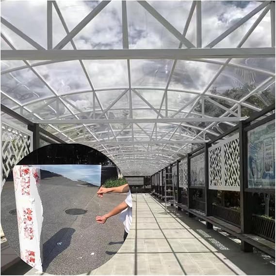 WIGING Polycarbonate Roofing Sheets, Clear Plastic Sheet, 1.7mm Thick UV Protection Replacement Shed Panel for Greenhouse Canopy Carport Stadiums Bus (Color : Clear, Size : (WxL) 0.6x1m)