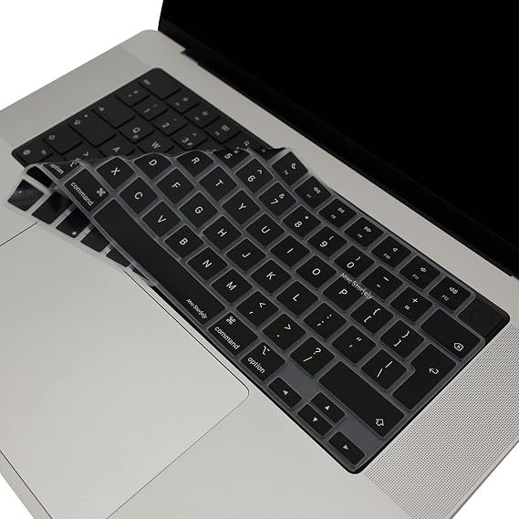 McStorey MacBook UK İngilizce Klavye Koruyucu ISO Ters L Enter M1-M5 | A2681 A3113 A3240 A3449 A2941 A3241 A2442 A2779 A2992 A2485 A2991 | Keyboard Cover Touch ID Siyah
