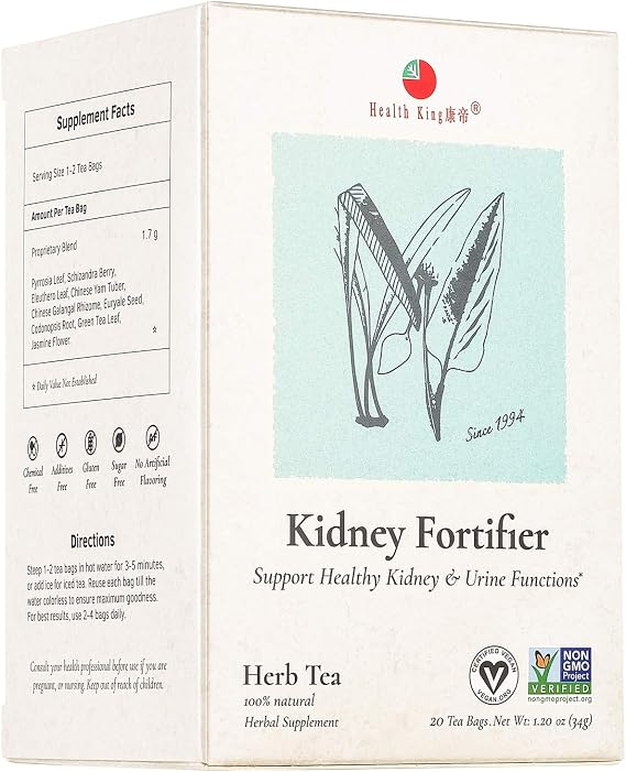 Health King Kidney Fortifier Herb Tea, Teabags, 20 Count Box