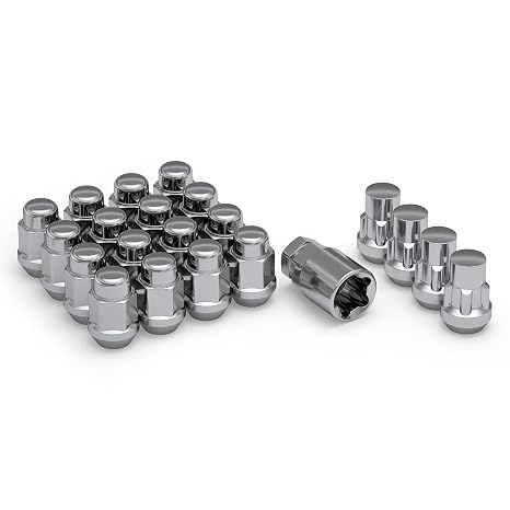 White Knight 791709SAM Chrome M14x1.50 Bulge Acorn Lug Nut Kit with Wheel Locks, 20 Pack