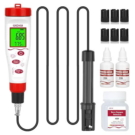 Digital Dissolved Oxygen Meter, Dissolved Oxygen Tester with ATC | DO Meter with 3m DO Probe Cable, Dissolved Oxygen Test Kit for Aquariums, Ponds, Fish Tanks