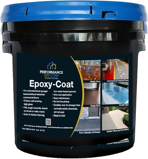 PerformanceDIY Good Full Kit Epoxy Floor Coating- Beige Base with Gray Blend 1/4" Flakes-Light Flake Coverage,Covers 500 sq. ft.-for Garage,Basement, Patio,Commercial Floors,Concrete-Non-Toxic