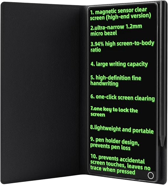 EMEBAY 6.5” Pocket Size LCD Writing Tablet, Full Screen Mini Erasable Digital Notepad with Case for Kids and Adults, Portable Writing Pad/Drawing Board for Messages, Memo, Writing, Drawing