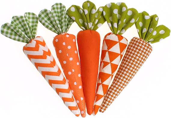 5 Pcs Easter Carrots Crafts Easter Decoration DIY Farmhouse Decor for Holiday Party Tray Supply Spring Garden