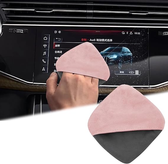 BFXM Car Screen Cleaner, 4.1''4.1'' Pink Microfiber Dashboard Wipes