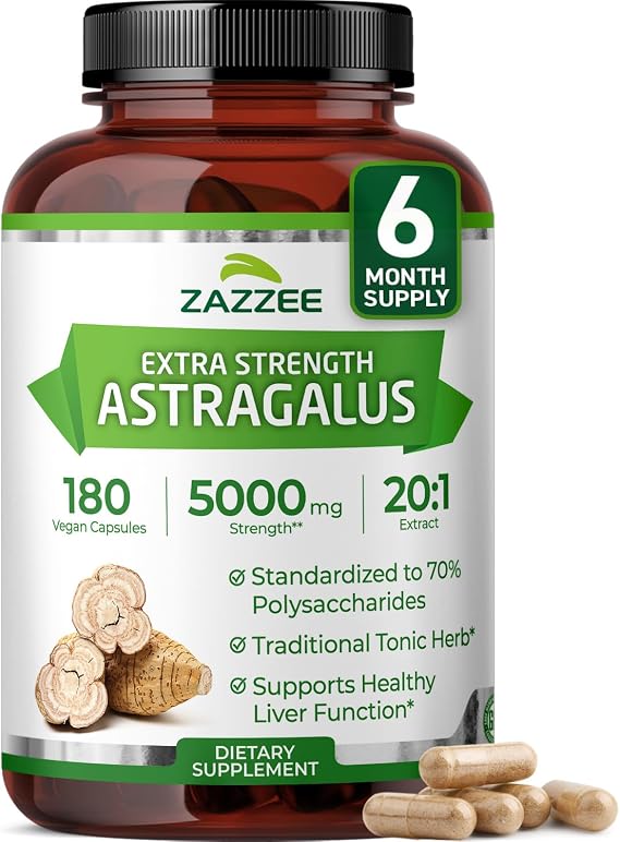 Zazzee Extra Strength Astragalus Root 20:1 Extract, 70% Polysaccharides