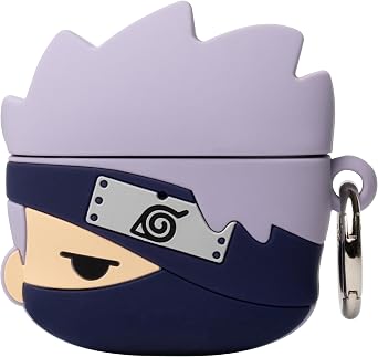 iFace Naruto Shippuden Anime Figure Case [ Compatible with AirPods Pro and Pro 2] – Silicone Protective Cover [Carabiner Clip Included] [Wireless Charging Capable] – Kakashi