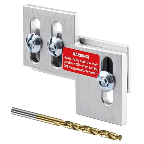 LATING Generator Interlock for Thomas & Betts, Challenger, Westinghouse 150 or 200 Amp Panels with 1 to 1 1/8 Inches Spacing, Brushed Nickel