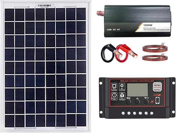 1000W Photovoltaic Solar Panel Power System 30A40A50A60A Solar Controller Inverter 1000W Solar Power System Set (Color : 1000W30A)