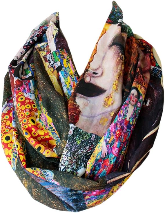 Etwoa Gustav Klimt Paintings Infinity Scarf