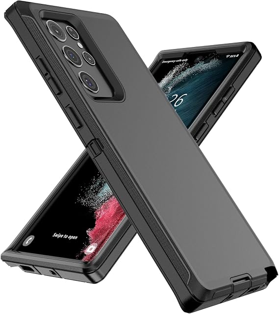 for Samsung Galaxy S22 Ultra Case - Shockproof and Drop-Proof Non-Slip, Heavy Duty Protective Case for Samsung S22 Ultra 5G (Black)