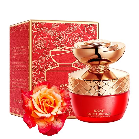 Rose Deep Hydration Face Cream with Natural Rose Extract, Moisturizer Face Cream with Centella Asiatica, 24H Moisture Cream with Roses Water Revitalizing Day Cream, Face Moisturizer for Dry Skin