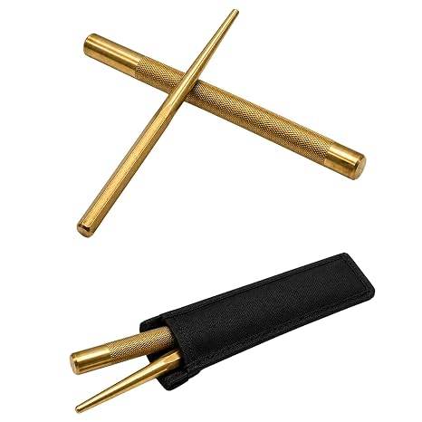 ABN Brass Punch Set - 2 Piece Brass Drift Pin Punch Set - Mechanics Non-Marring Chisel Punches for Vehicles