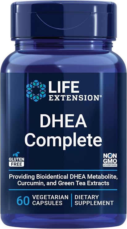 Life Extension DHEA and 7-Keto DHEA Complete Vegetarian Capsules to Maximize Support of a Healthy Body Weight & Mood, Lean Muscle Mass, Libido & More, Non-GMO, Gluten-Free, 60 Count | Promotes Memory, Muscle Mass & Bone Density, Healthy Sex Drive, Thermogenesis; Gluten-Free, Non-GMO, Vegetarian Formula