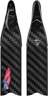 Maverick America DJ Sand Tiger Carbon Freediving, Spearfishing, Scuba Diving Fins | Superlight Carbon Fins, Black, Size 4 - 4.5