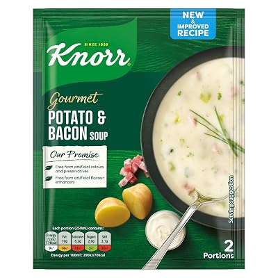 Knorr Gourmet Potato & Bacon Soup Mix, 70g 2.47oz, Pack of 3, Irish recipe