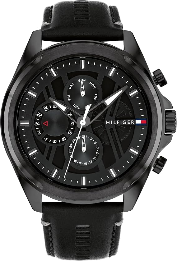 Tommy Hilfiger Analogue Multifunction Quartz Watch for Men with Stainless Steel Bracelet or Leather Strap