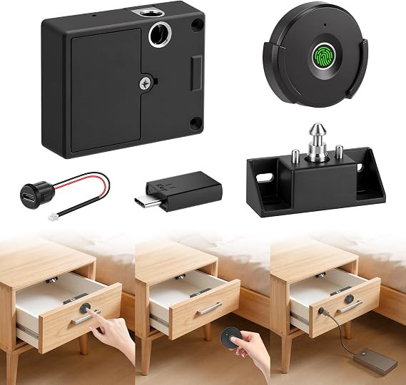 Fingerprint Remote Control Cabinet Lock, Child Safety Lock No APP No Drill