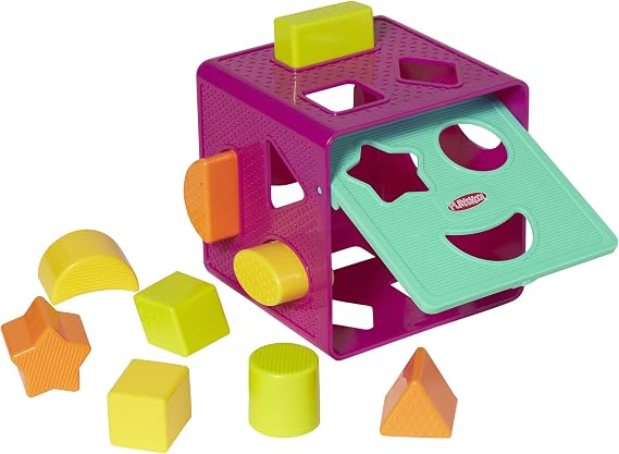 Playskool Form Fitter Shape Sorter Matching Activity Cube Toy with 9 Shapes for Toddlers and Kids 18 Months and Up
