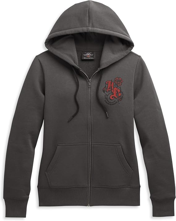 Harley-Davidson Women's Roses Zip Front Hoodie - 96323-21VW