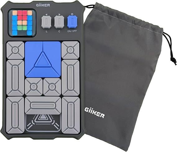 GiiKER Super Slide Portable Slide Puzzle Game Educational Brain Training Japanese Instruction Manual Included Grey
