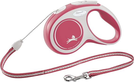 Flexi New Comfort Cord Grey & Red Small 5m Retractable Dog Leash/Lead for Dogs up to 12kgs/26lbs