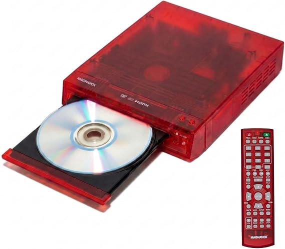 Magnavox, Translucent DVD Player with HDMI Cable Included, Multi Format DVD CD MP3 Player, HDMI Output, Remote Control, PAL/NTSC Compatible, 2 Channel Audio
