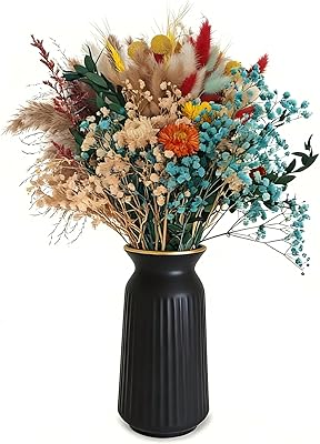 150 Pcs Bohemian Dried Flowers & Pampas Grass for Vase - 19 Varieties Boho Home Decor, Preserved Florals for Wedding, Table Centerpiece, Living Room, Bedroom, Wall, Office