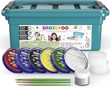Snazaroo Face Paint Mini Starter Kit, 14 Piece Set, 6 Colors