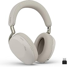 Jabra Evolve3 85 Over-Ear Wireless Bluetooth Headset with Microphone for Work, USB-C, AI Voice Call Technology, Adaptive Active Noise Cancellation, 25-Hour Battery, Works with Meeting Apps, Warm Grey