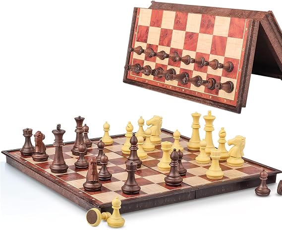 Magnetic Travel Chess 7.8" Portable Pocket Mini Game for Adults & Kids