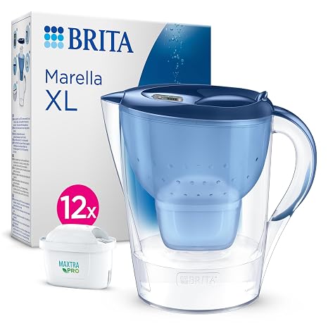 BRITA Marella XL 12x MAXTRA PRO Pure Performance Filtreli Su ARıtma Sürahisi - Mavi (3,5L)